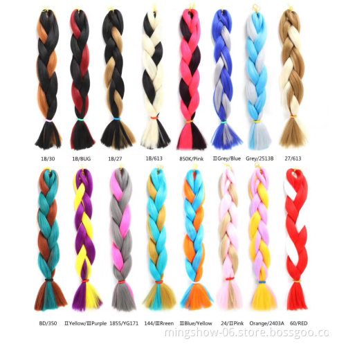 Synthetic Rainbow Ombre Color Jumbo Braiding Hair Extensions For Dreadlocks Crochet braids